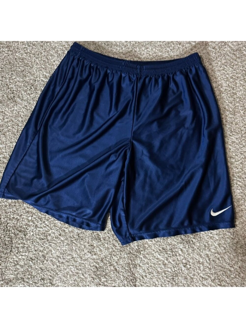 Nike Activewear Shorts Men's Size L Navy Blue Polyester Elastic Waist Drawstring